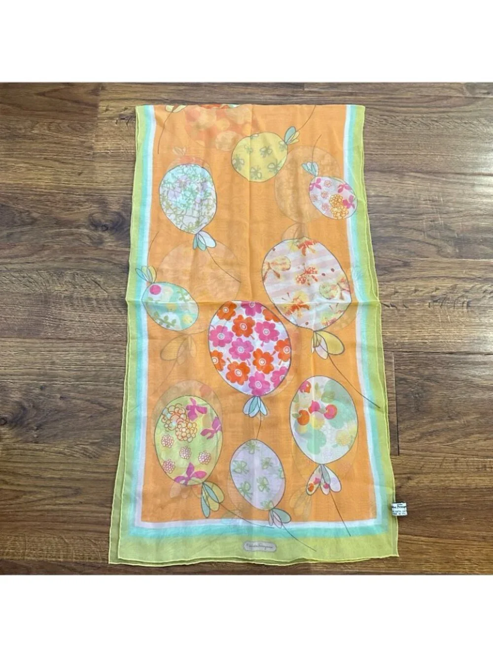 vintage Salvatore Ferragamo silk balloon scarf